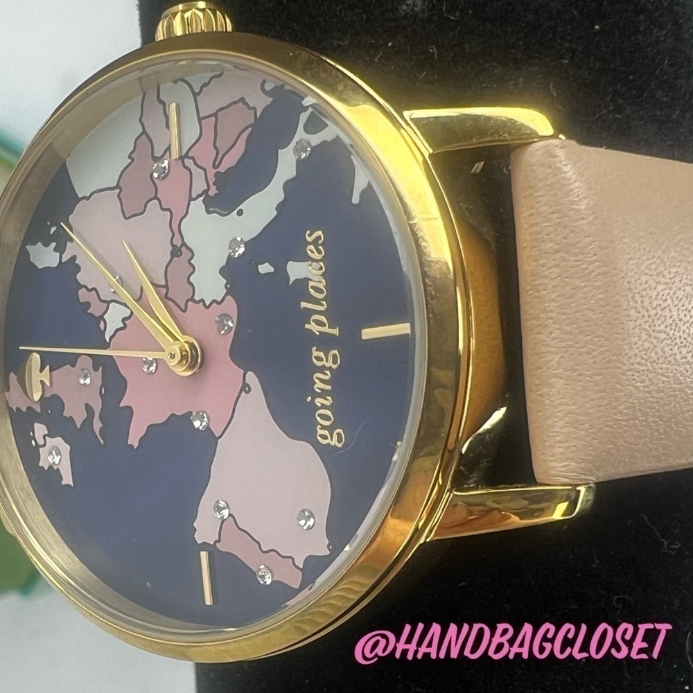 Kate Spade Going Places Map Watch Leather with Box NWT - Picture 11 of 17